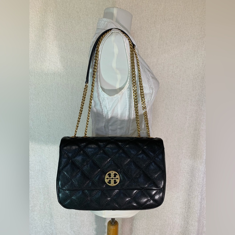 NEW Tory Burch Willa Black Leather Large Convertible Shoulder Bag/Crossbody Bag - Picture 14 of 16